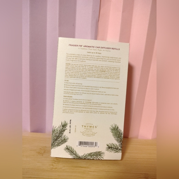 Thymes Car Diffuser Kit - Vent Clip Air Freshener + 4 Frasier Fir Diffuser Reeds - Picture 4 of 5